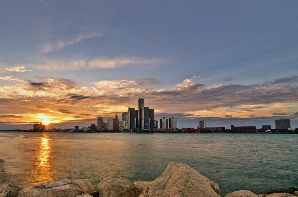 Detroit skyline - Renaissance Center (1973)