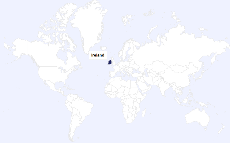 Ireland world map