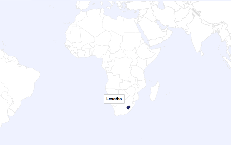 Lesotho world map