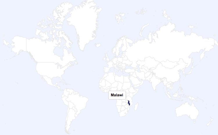 Malawi world map
