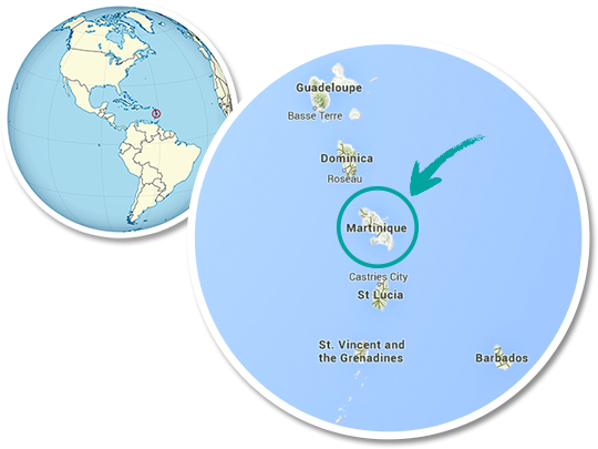 Martinique on the Globe