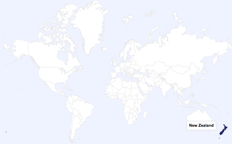 New Zealand world map