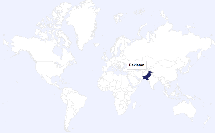 Pakistan world map