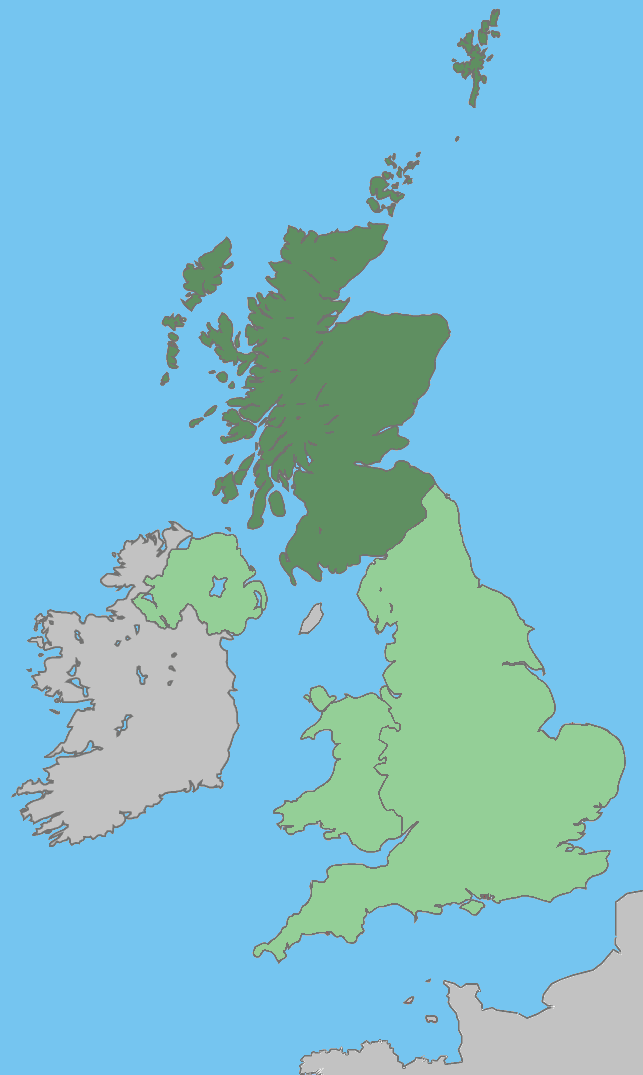 Scotland on the UK map