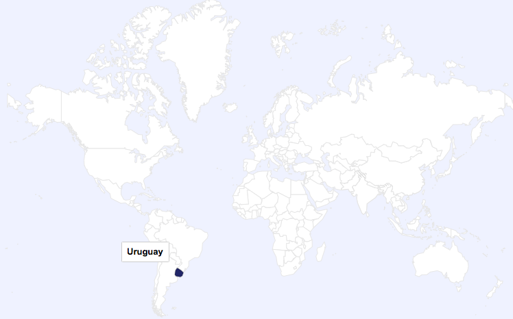 Uruguay world map